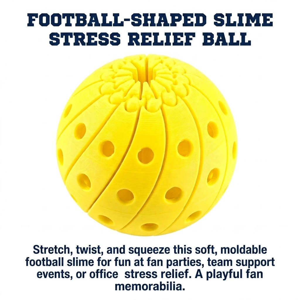 Football Slime Stress Relief Ball High-Elasticity Stretching Sensory Toy with Realistic Texture Non Toxic Squeeze-Toy for Soccer