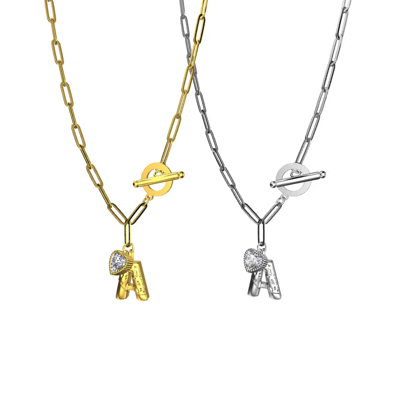 Passion Fruit Letter Necklace Casting Versatile Gold Steel Pendant