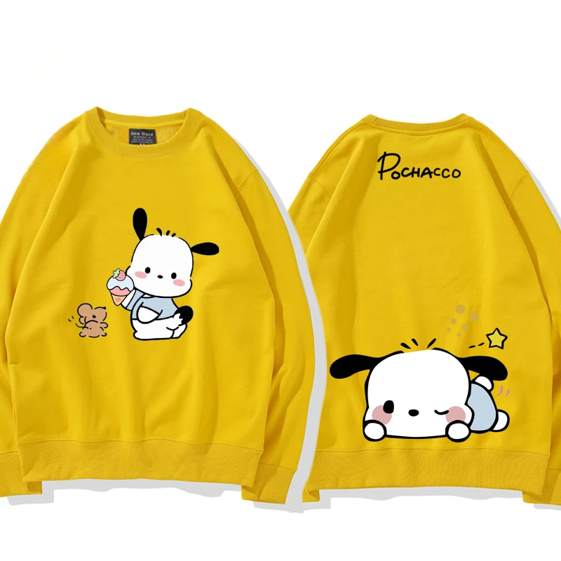 Couple\'s Clothing Sanrio Pochacco Hoodies for Women Cartoon Round Neck Sweatshirt for Men in Spring and Autumn Women Pullover