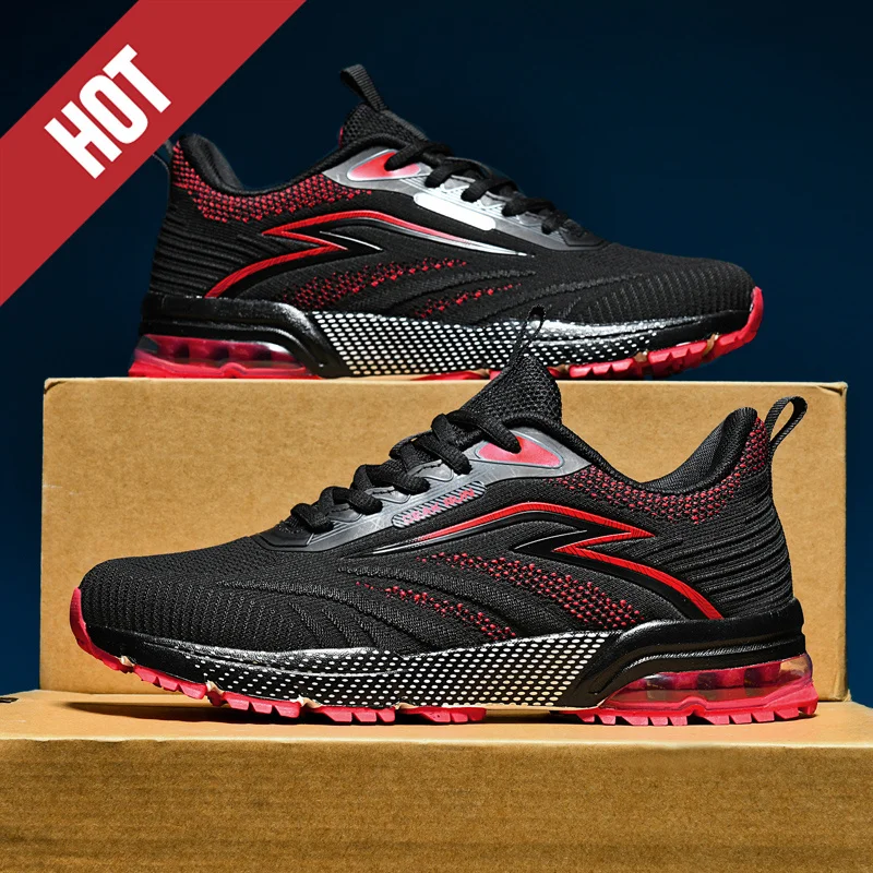 

Большой размер 47, 48, мужские спортивные кроссовки для марафона на воздушной подушке, дышащие легкие мужские уличные спортивные нескользящие кроссовки для гонок