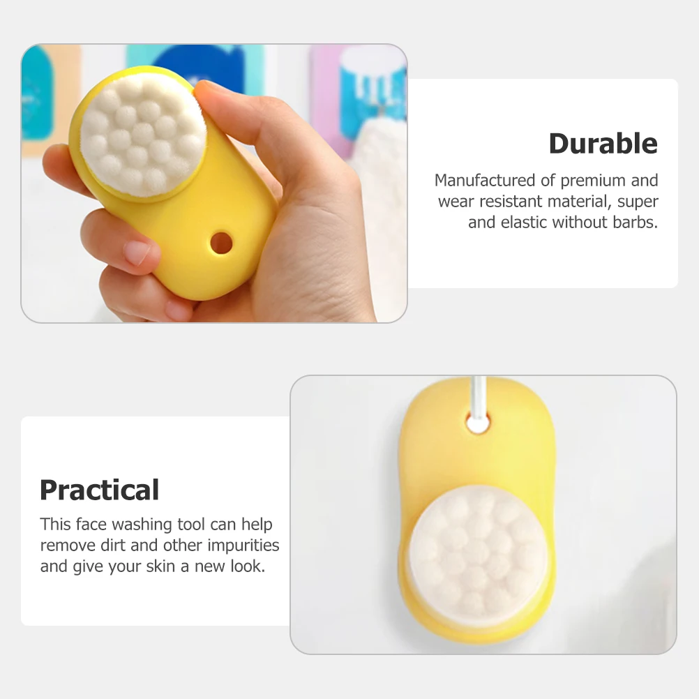 

2 Pcs Portable Face Brush Travel Scrubber Cleaner Silica Gel Cleansing Double Sided Facial