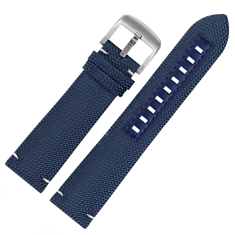 Nylon leather watch strap For Mido Navigator M026.629/430 Ocean Star M042.430 Tissot Citizen diving canvas strap 22mm black blue