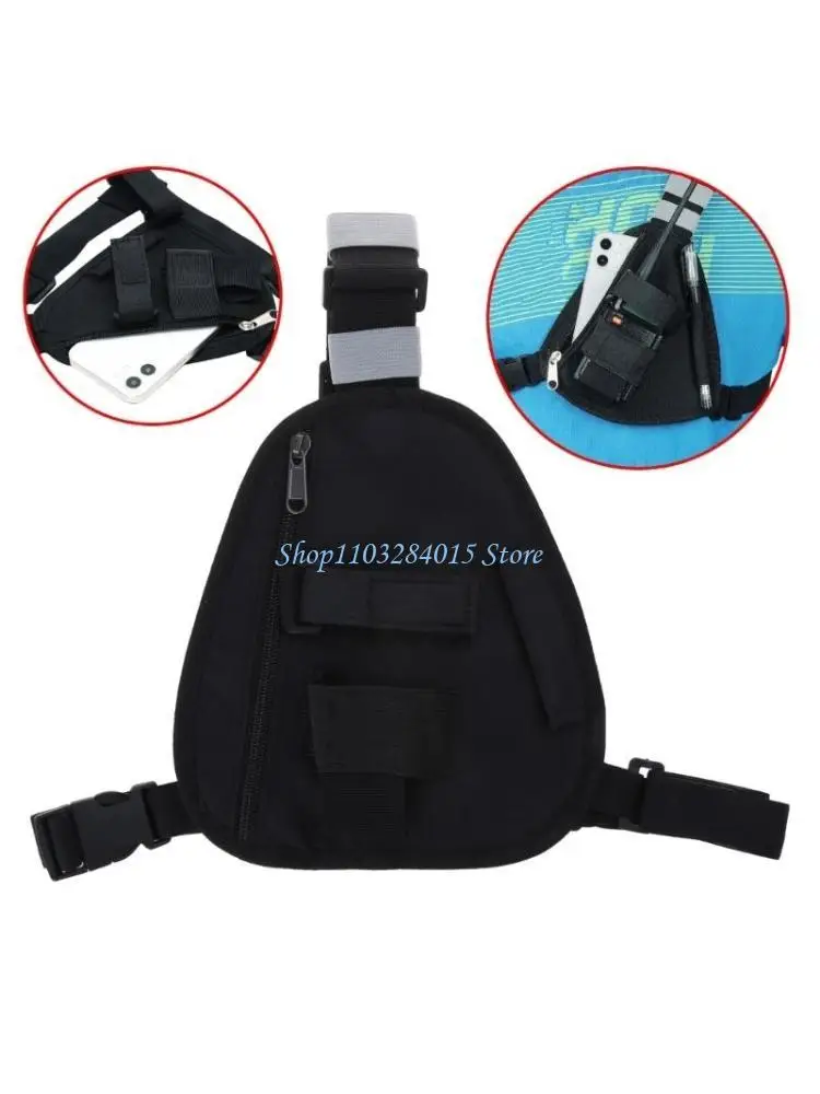

R6FF Harness with Adjustable Strap for UV5R UV82 Walkie-Talkie Two Way Radio Shoulder Chest Front Pack Pouch-Holster