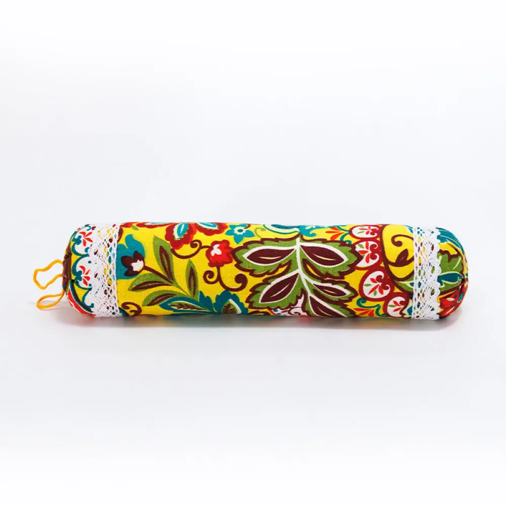 Manual DIY Wormwood Pillow Kit Cylindrical Cervical Bolster Health Care Cotton Fabric Therapeutic Neck Support Relaxing Bed