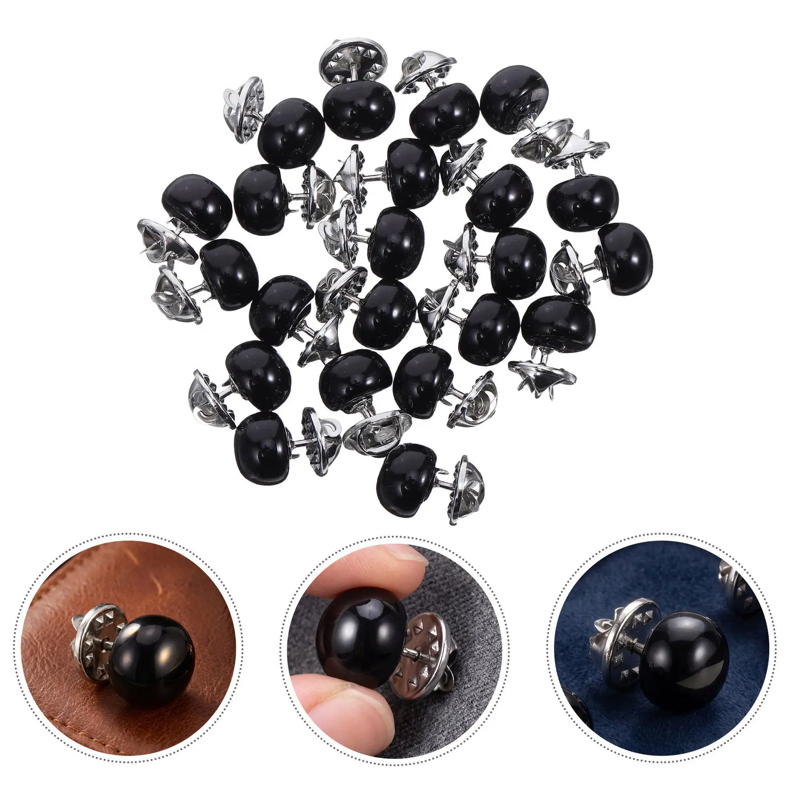 25Pcs Mini Covering Up Brooch Pins Pearl No Sew Reusable Metal Shirt Dress Sweater Shawl Decorative Lapel Pins