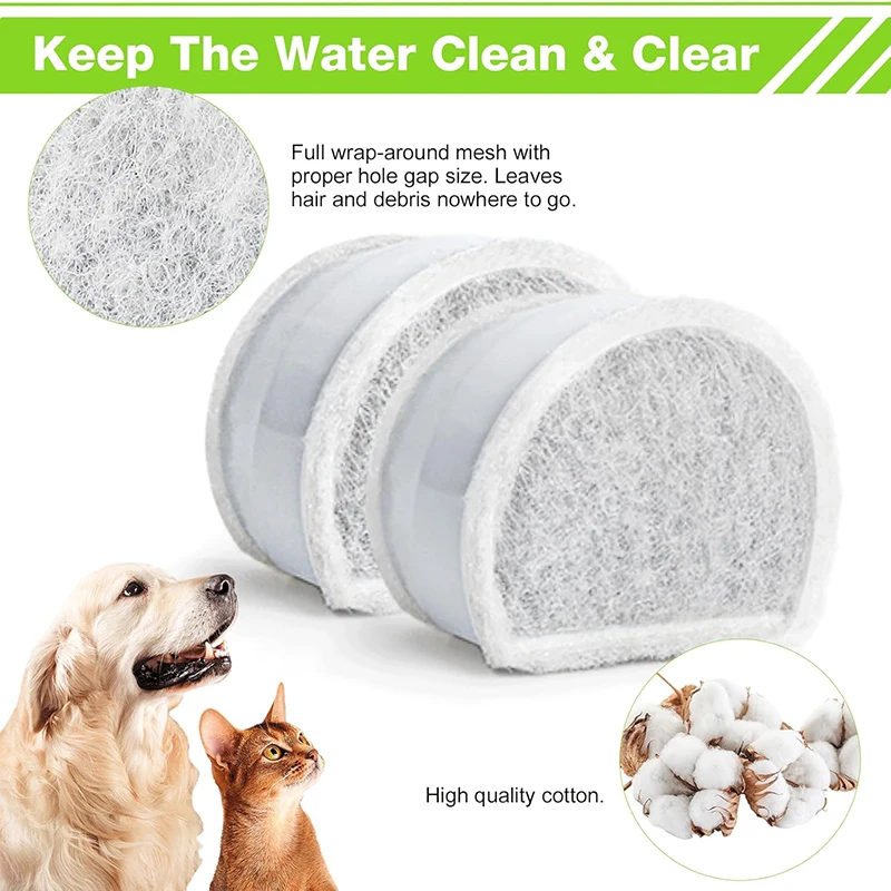 

8 Replacement Filters Gor Automatic Water Fountains, Compatible With Petsafe Water Fountains For Dogs and Cats
