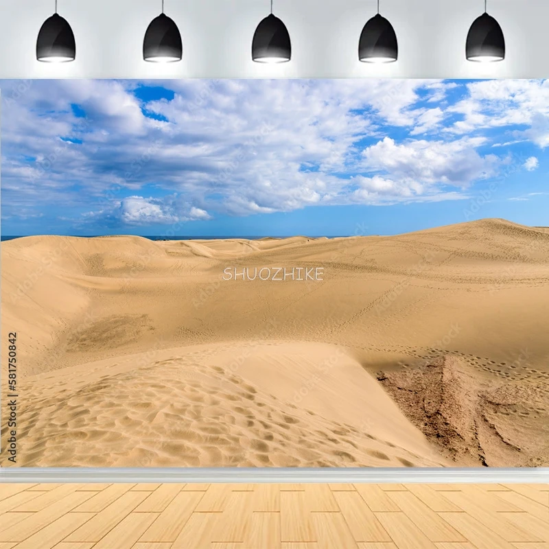 

Beautiful View Desert Wind Swept Sand Photography Backdrops Dunes Sunset Natural Scenic Travel Photo Studio Background SD-01