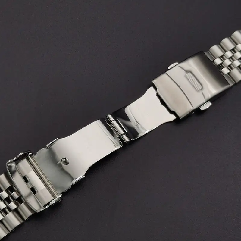 Stainless Steel 22mm Silver Solid  Curved End  Jubilee Watch Strap Band Fit for SKX Abalone SRP777 SRPA21 Dive Watch