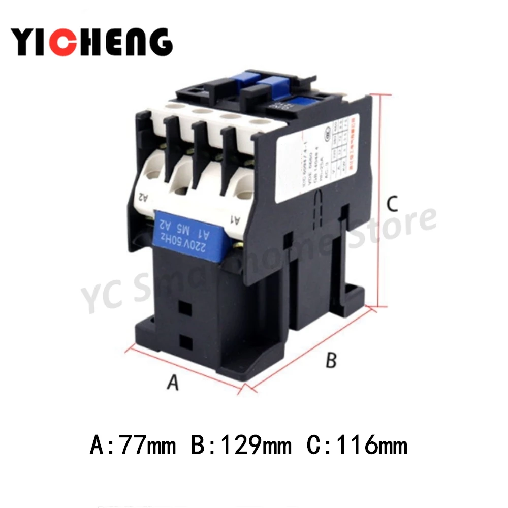 AC contactor 50A 3P+1NO and 1NC Rail installation lc1d CJX2-5011 1 normally open contact and  1 normally closed contact