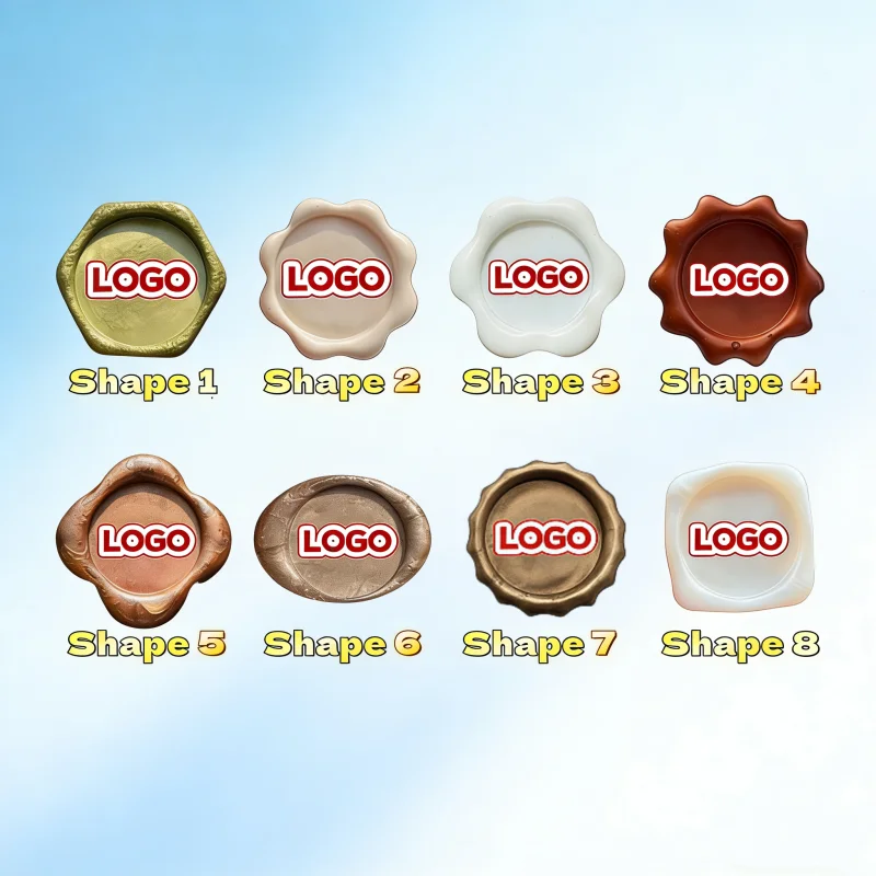 

Custom Wax Seal Stickers with LOGO or Initials 8 Shapes Double-Sided Self-Adhesive Wax Seal Label for Multi-Scene Application