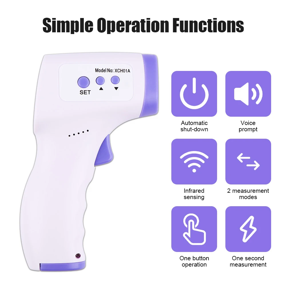 Non-Contact Infrared Thermometer IR Digital Display Forehead Ear Fever Electronic Laser Body Temperature Kids Adult Home Outdoor