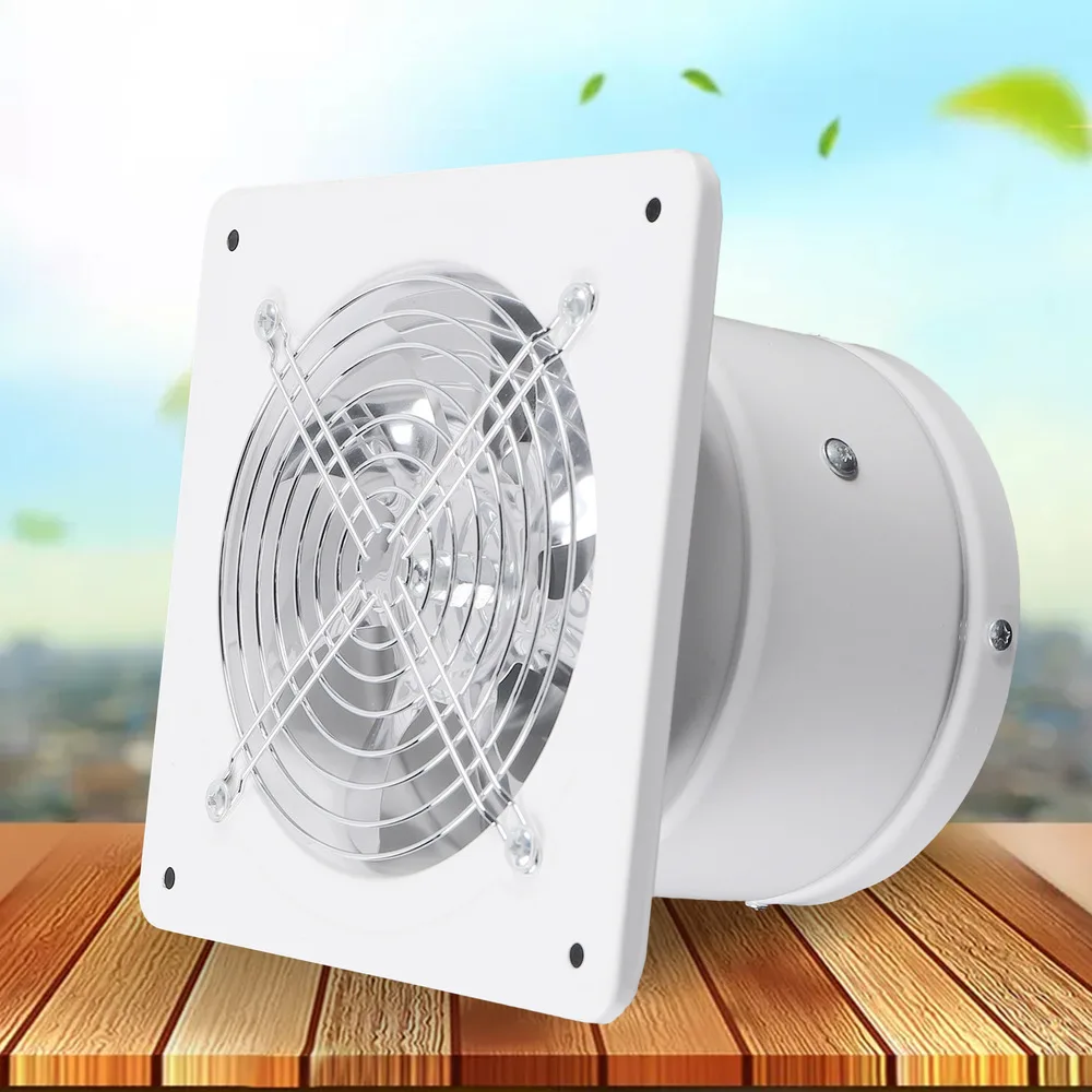 Bymaocar 6in 2800r/min White Ventilation Extractor Exhaust Fan Window Wall Bathroom Toilet Low Noise With Steel Blade Windproof