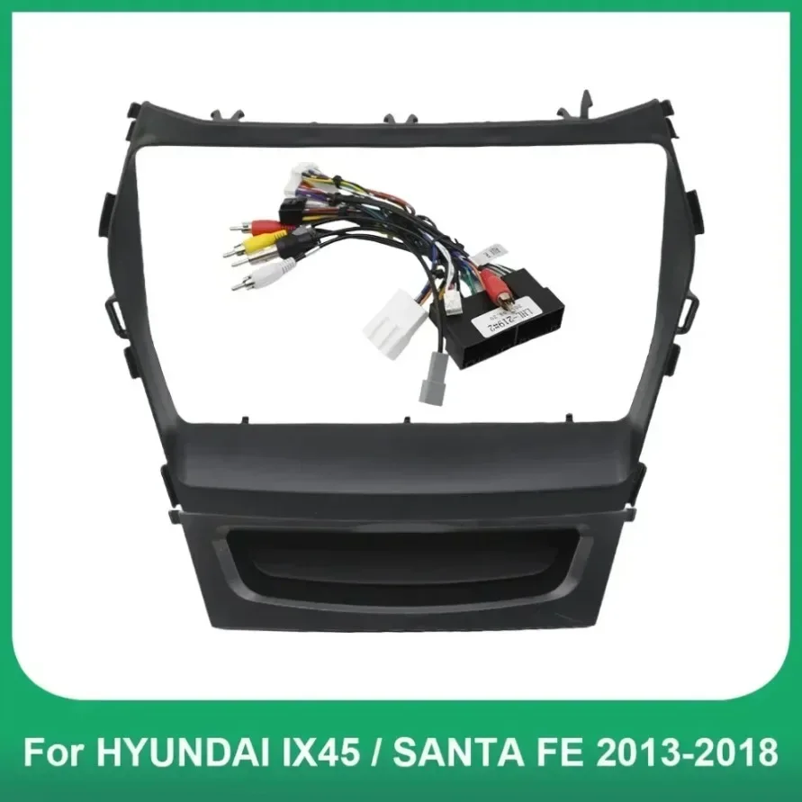 9 Inch Car DVD Frame Audio Dash Trim Kits Facia Radio Player screen 2 DiN For HYUNDAI IX45 / SANTA FE 2013-2018