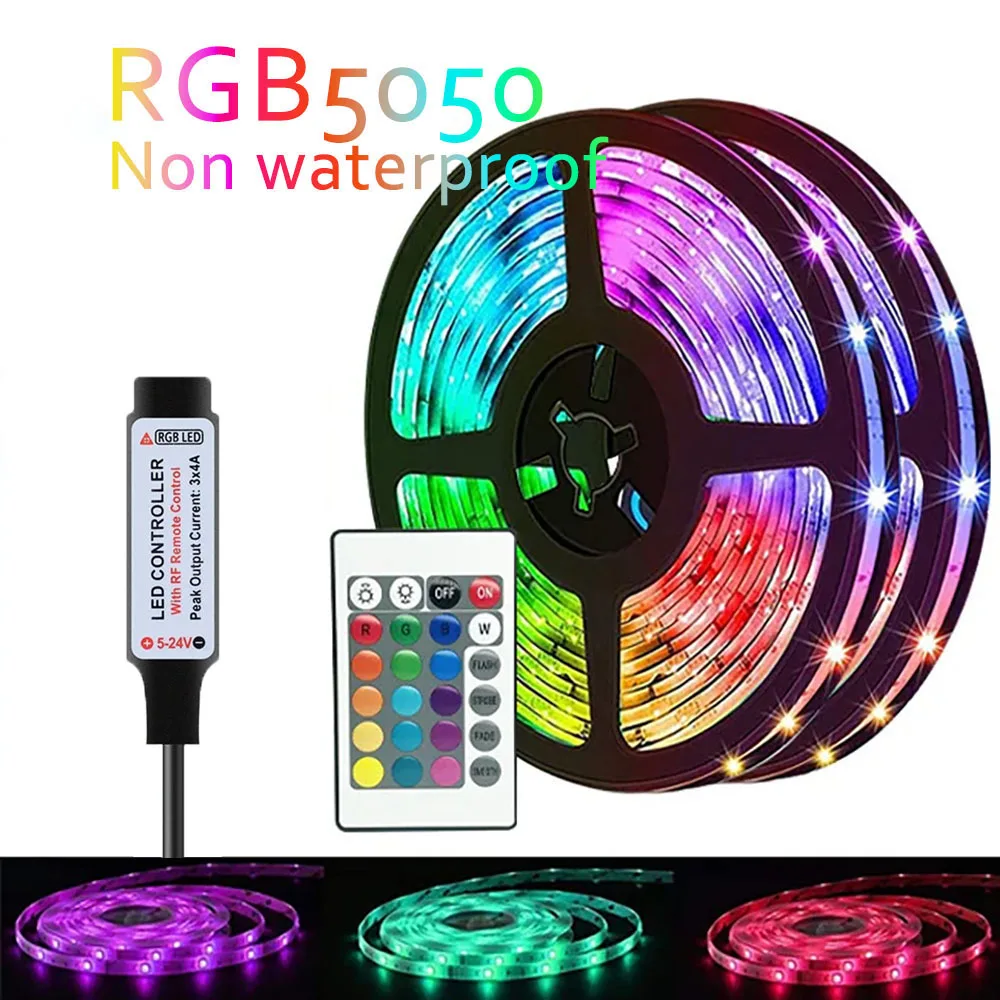 LED 스트립 RGBIC 24 키 제어 SMD5050 스트립 쫓는 효과 빛 유연한 테이프 다이오드 스트립 TV 백라이트 룸 장식