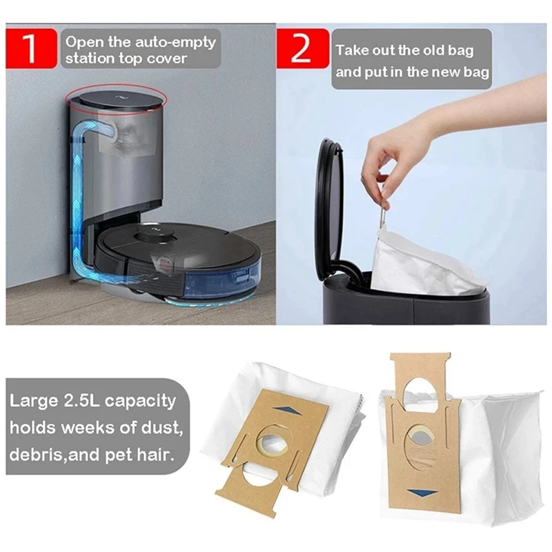 Vacuum Dust Bags For Ecovacs DEEBOT T9 Series OZMO T8 AIVI T8 Max T8 Series N8 Pro Plus N8 Pro Robot Eco Vacuum Part