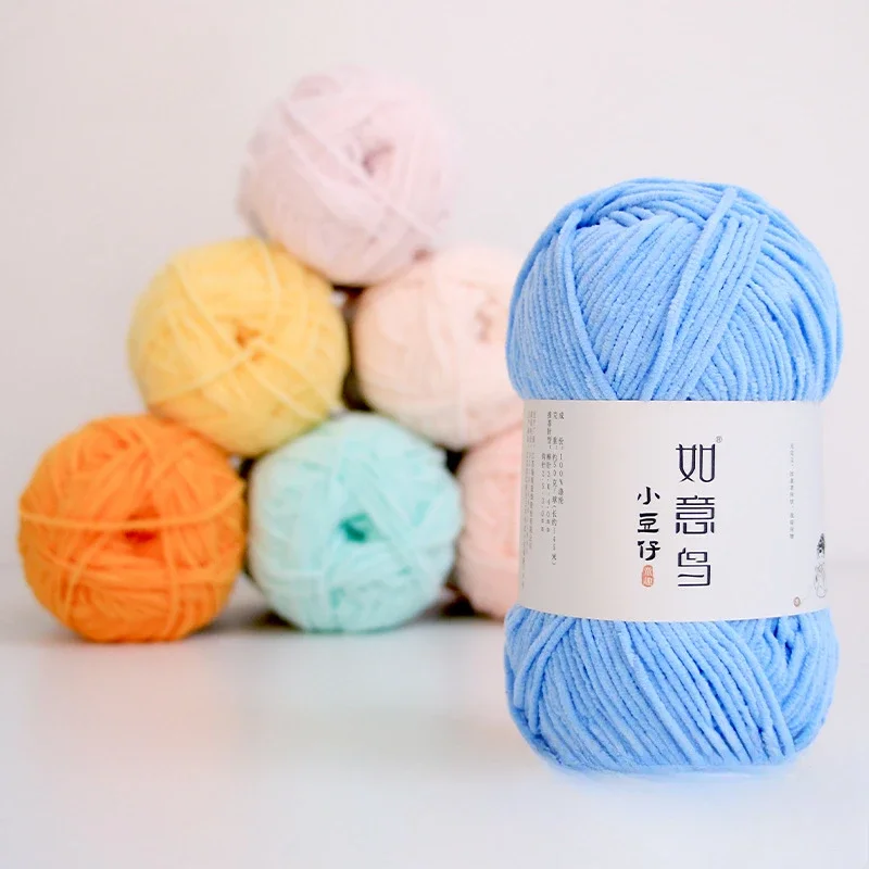 

50g/Roll 2mm Thin Chenille Yarn Hand-Woven DIY Doll Craft Scarf Woven Soft Warm Yarn Blanket Crochet Knitting Thread 145 Meters
