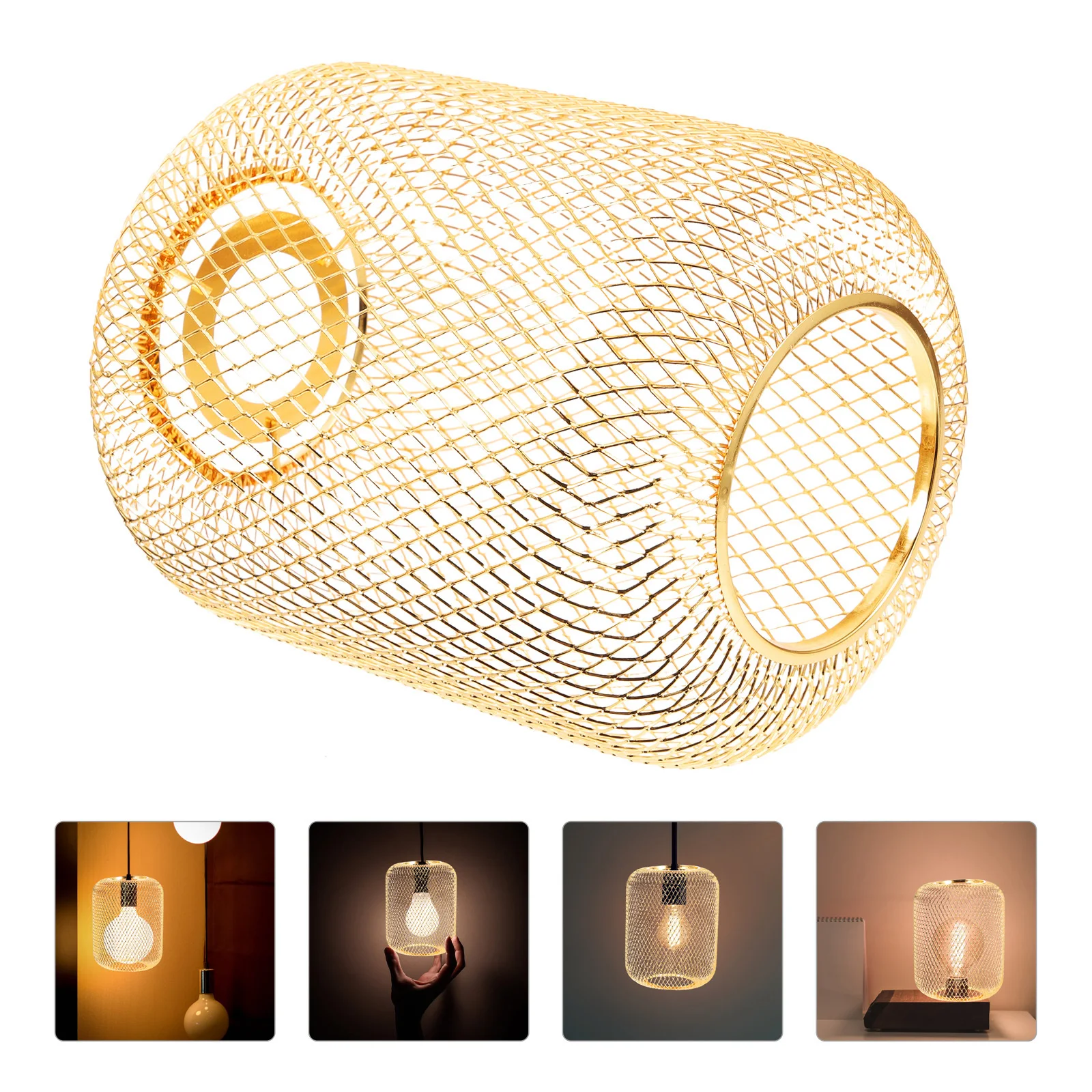 

Metal Lamp Shade Mesh Design Iron Wire Durable Light Cover for Bedroom Office Bar Restaurant Pendant Lampshade