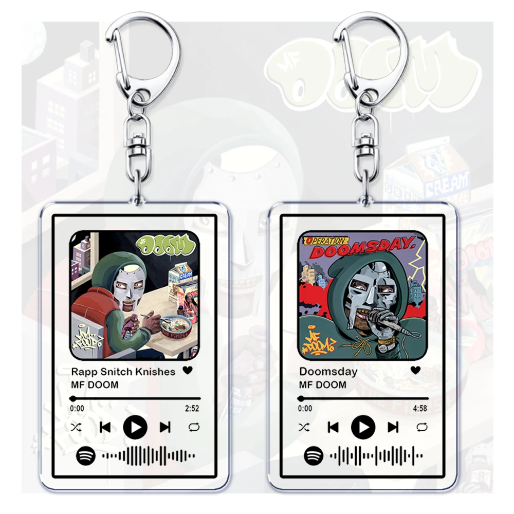 Cantor quente mf doom chaveiros para mulheres acessórios saco rap pomo cavaleiros música código de músicas keying jóias fãs amigos presentes