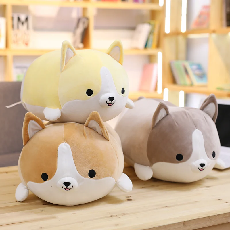 60cm Cute Corgi Dog Plush Toy Stuffed Cartoon Animal Pillow Lovely Christmas Boyfriend Birthday Gift