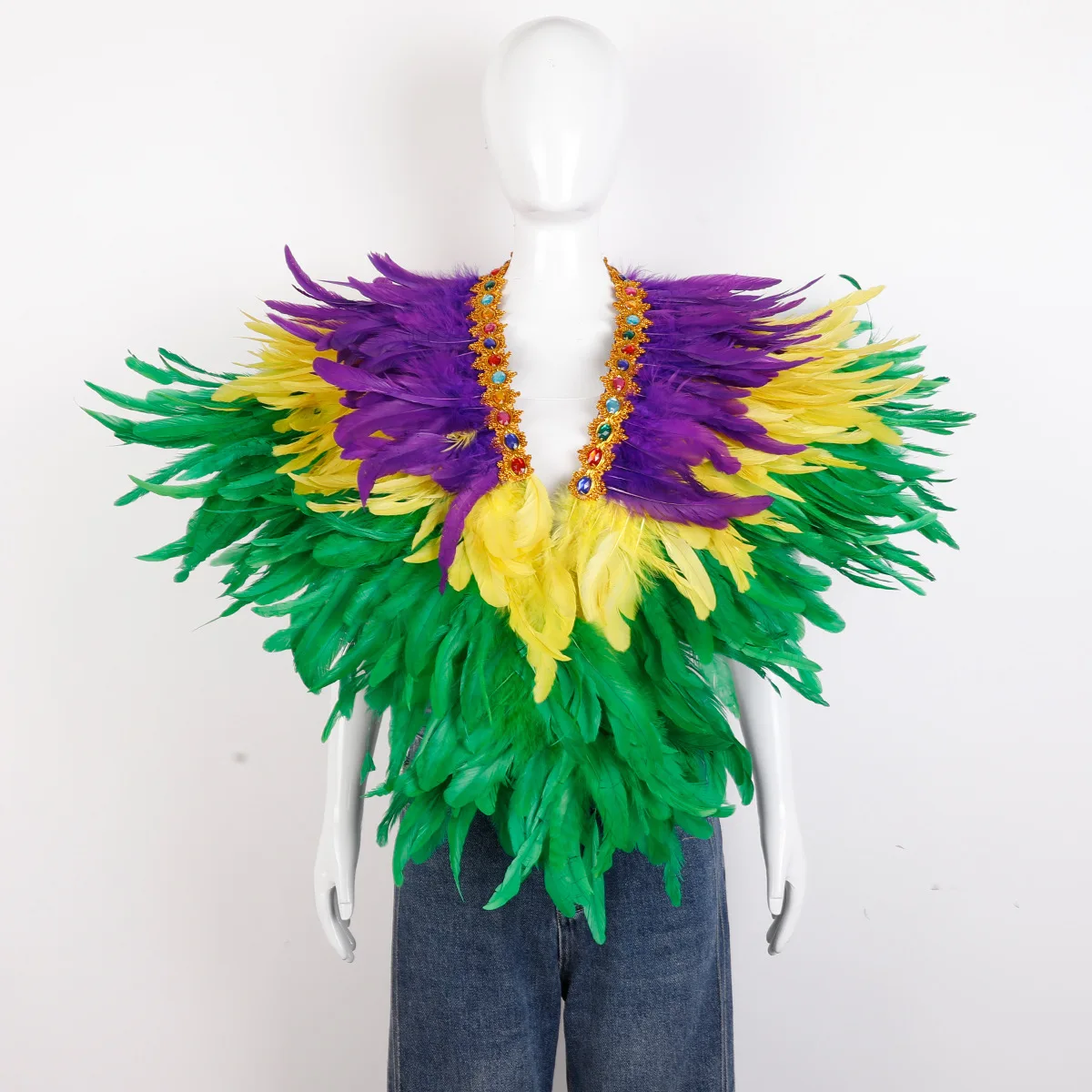 

Neck Scarves Woman Scarf Halloween Feather Oversized Shawl Carnival Makeup Ball Costume Accessories Fake Party Shawl Cosplay