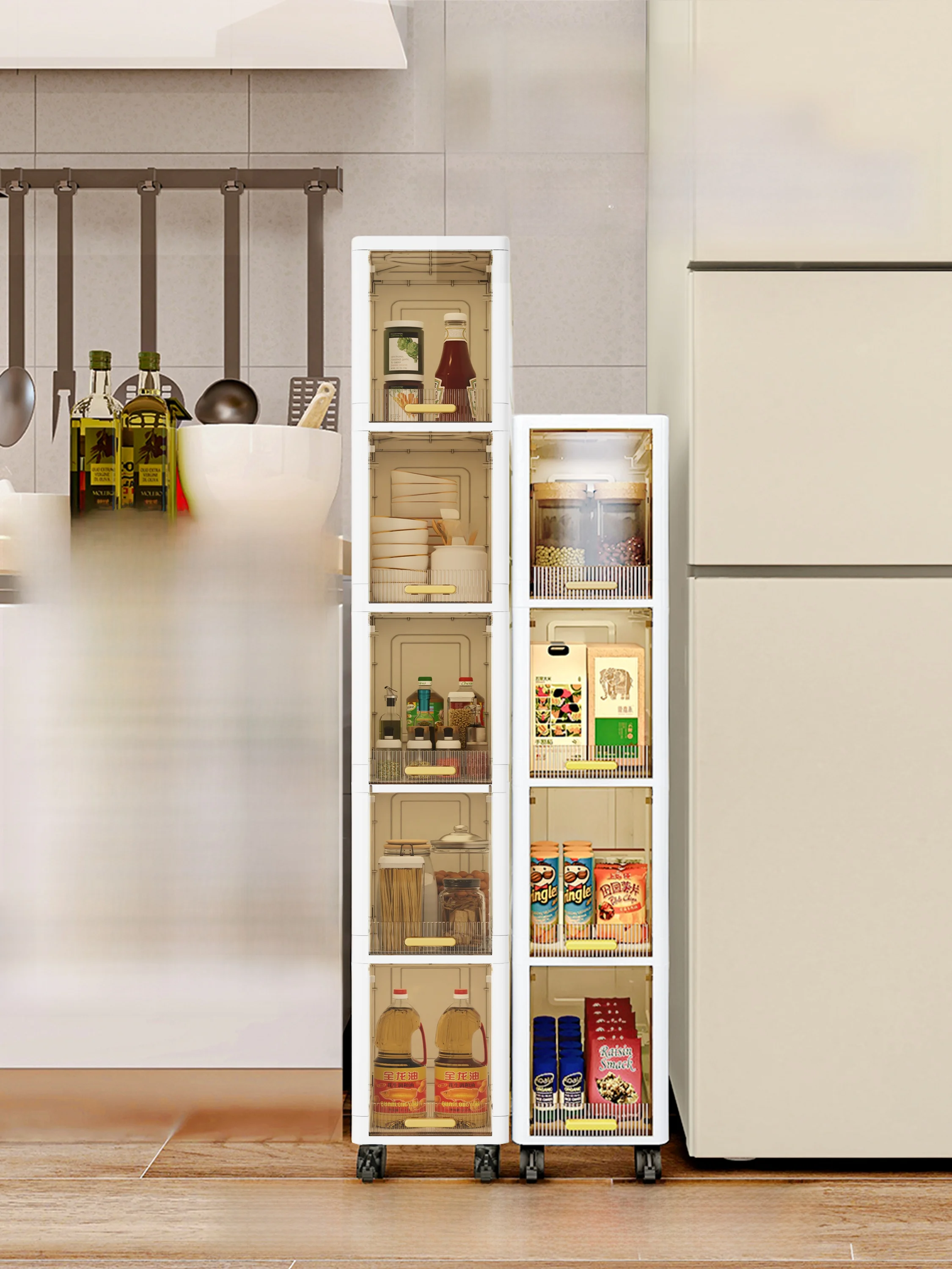 

Large Capaci Multi-layer Storage Ra Kitchen Cover Cabinet Flip Cover Storage Cabinet for Adult Living Room Use
