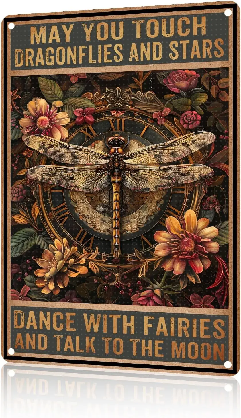 Metal Tin Sign May You Dragonflies And Stars Dragonfly Rerto Tin Sign Vintage Alumium Sign Metal Sign Retro Sign for Home Bar