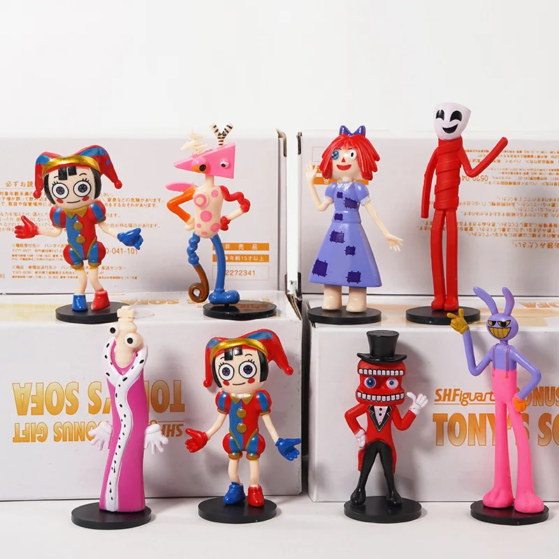 Cross-border Magic Digital Circus Jax Pamney Clown PVC Statue Action Figurine Desk Collectible Anime Model Toys Figures Gift