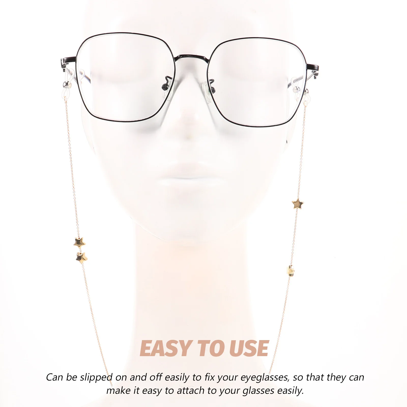 

2Pcs Adjustable Glass Chain Eyeglass Chain Women Lightweight Metal Spectacle Lanyard Protective Glasses Strap Neck Mask Holder