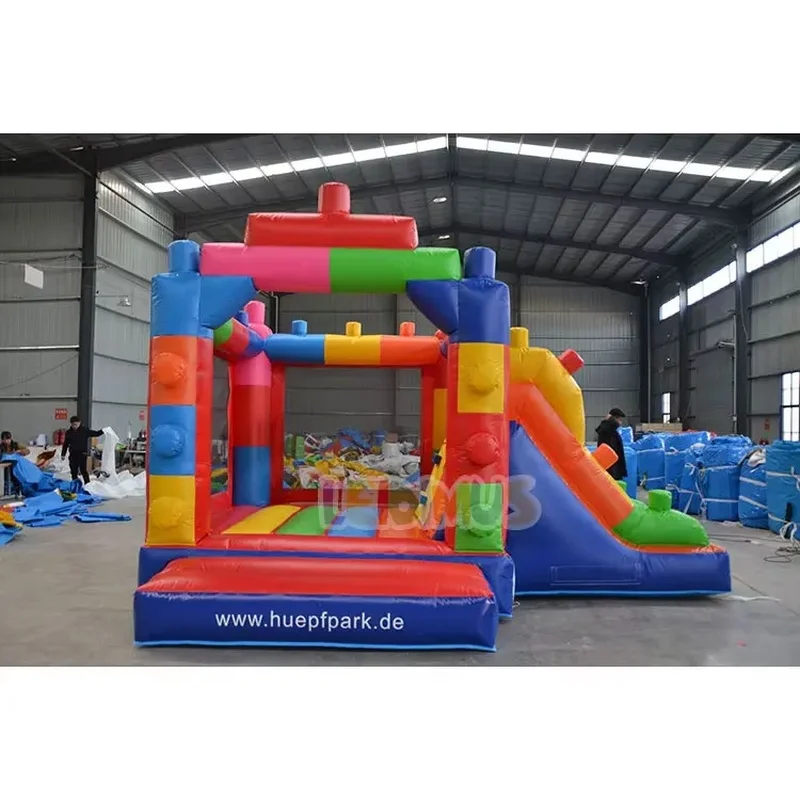 Family Entertainment Inflatable House Bounce House Building Block Theme Suitable for Indoor and Outdoor Activities