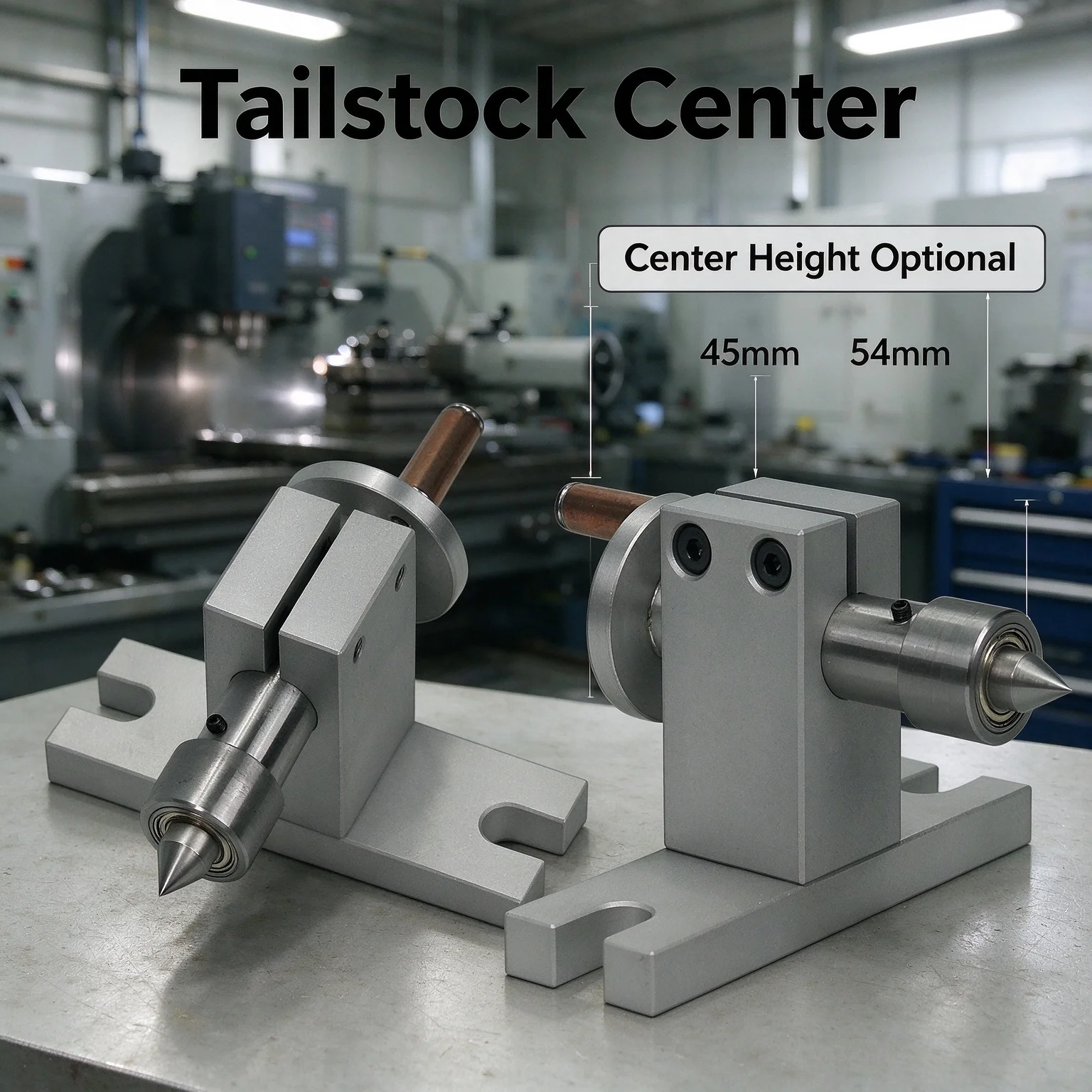 LY CNC Tailstock Activity Tool for Rotary Axis Jaw Chuck Use Engraving Carving Machine Parts Optional Center Height 44mm 54mm