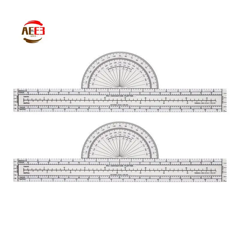 AEE3-2 PC Plotter Plotting Tool Aviation Plotter WAC Charts Air Navigation Plotter Pilot Accessories Plastic For Pilots Navigati