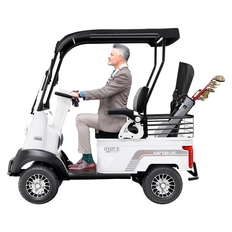 MINIBUSEVElectric four-wheeler scooter for the elderly Double elderly pick up children disabled people with shed battery car