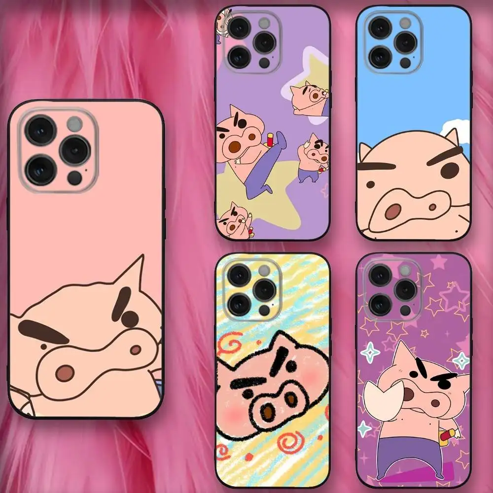 

Cartoon B-Buriburizaemons Pig Phone Case For iPhone 16,se4,15,14,13,12,11,Pro,X,XS,Max,XR,Plus,Mini Soft Black Cover