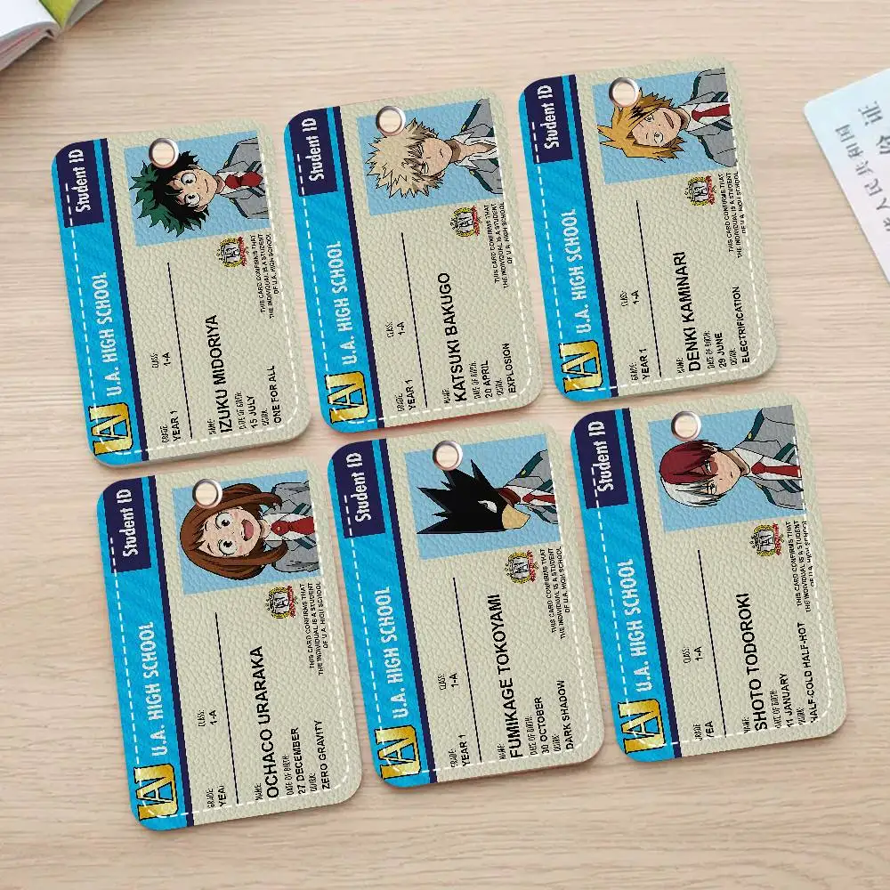 Anime My H-Hero A-Academia suministros de oficina hombres y mujeres llaveros de tarjetas de crédito tarjeta de estudiante titular de la tarjeta de identificación tarjetero credencial