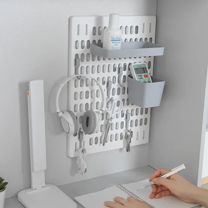 

Hole Board Wall Shelf Hooks Self-adhesive Storage Rack Desk Organizer Room Organization Various Home Storage Accessories