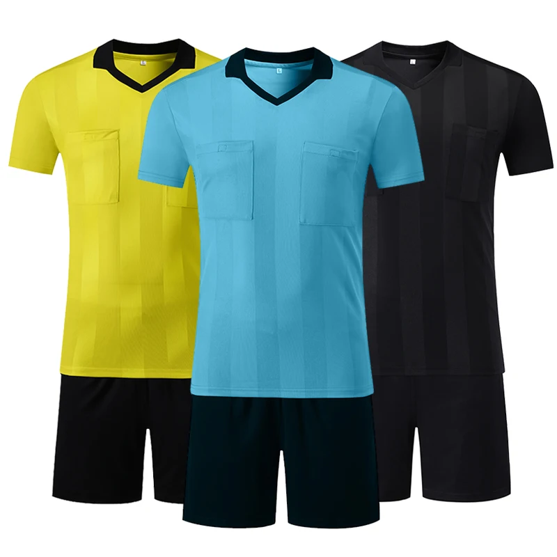 Professional Customized Football Referee Jerseys Referee Shirt Sets Multi-color Optional V-neck Soccer Judge Uniforms