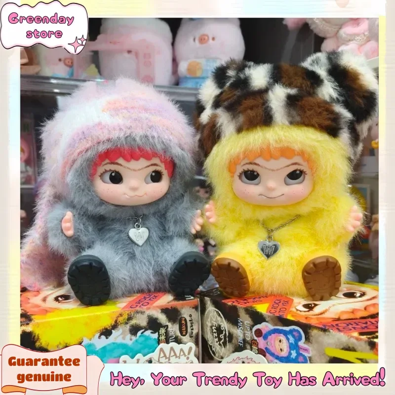 Genuine Miniso Wakuku Trendy Plush Toy Figure Blind Box Display Item Soft Stuffed Doll Girlsgift Collectible Miniature Figurine