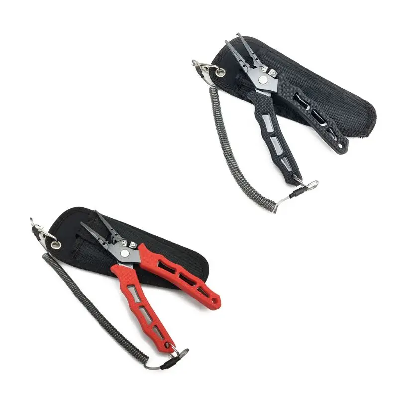 

Y1UB Stainless Steel Fishing Plier Clamp Multifunctional Scissors Split Ring Opener Braid Line Cutter Hook Remover