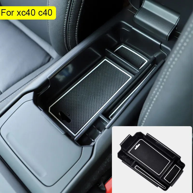 For Volvo XC40 C40 2019 2020 2021 2022 2023 2024 Center Console Organizer Accessories Armrest Insert Secondary Storage Box