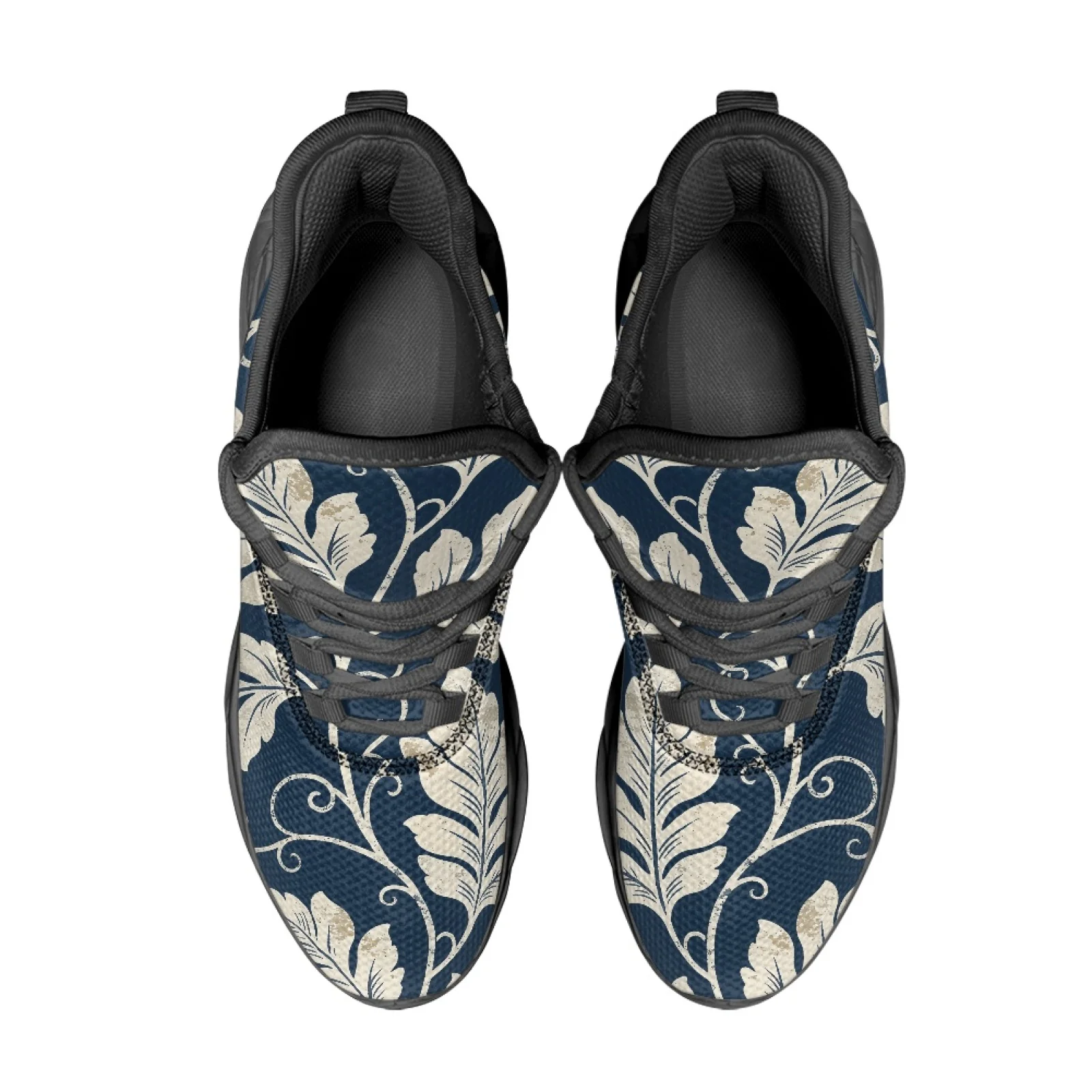 PENSTROLL Leaf Vine Print Lightweight Running Shoes for Walking Mesh & EVA Athletic Shoes Men's Fashion Sneakers
