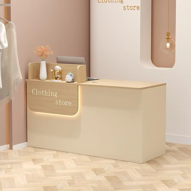 School Decor Reception Counter Luxury Boutique Cosmetic Shop Reception Counter Clothing Retail Store Theke Empfang Furniture
