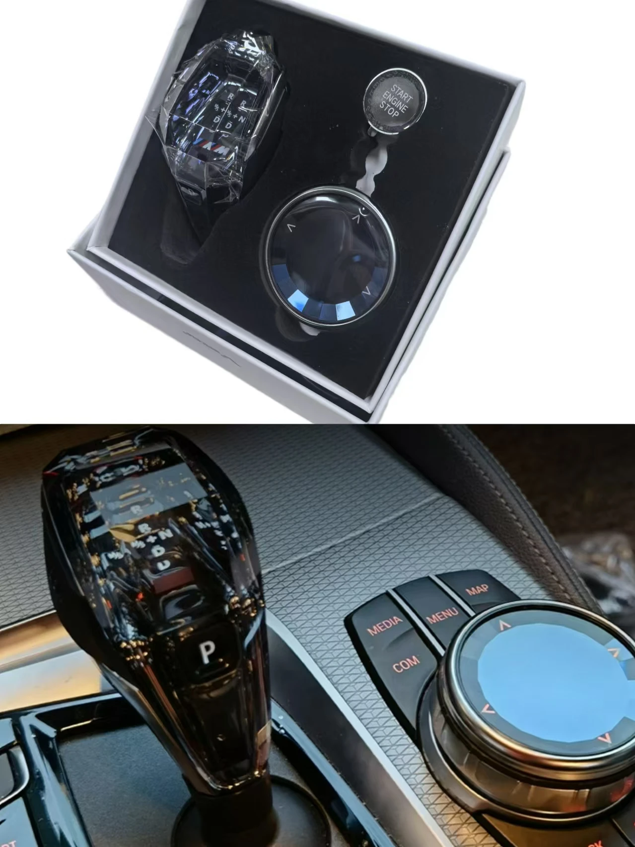 Crystal 3-Piece Shift Knob for BMW X3/X4/X5/X6 5/6/7 series G30 G11 G12 G01 G02 Car Accessories