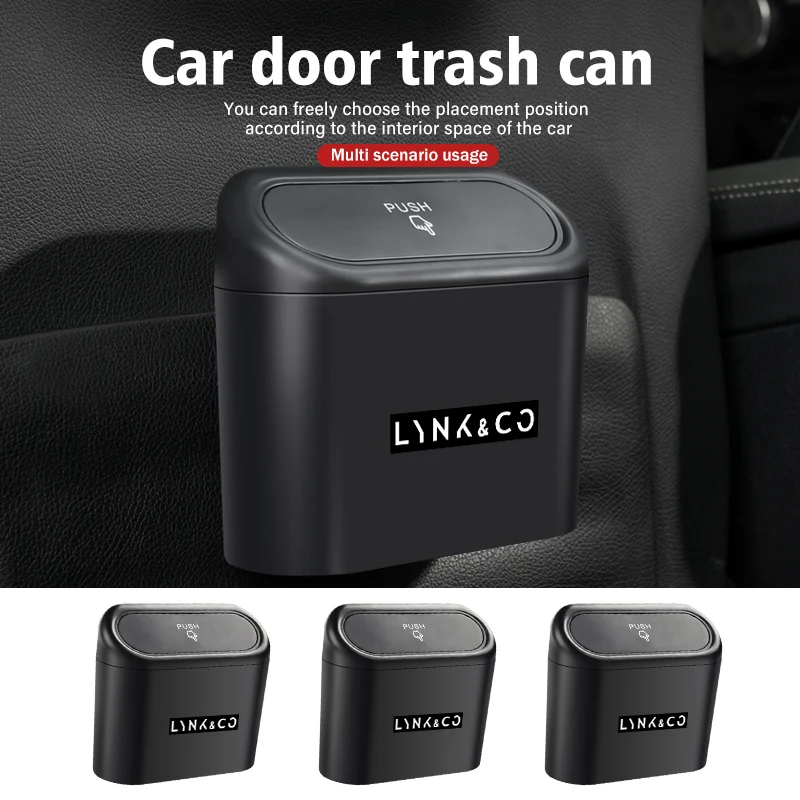 سلة مهملات السيارة المحمولة صندوق قمامة مقاوم للماء الملحقات ل LYNK & CO 01 Phev 02 03 + 05 06 09 PHEV 09 MHEV