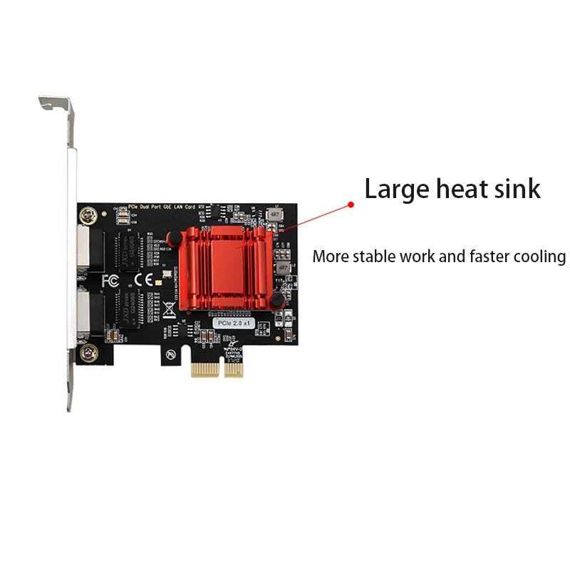 Двухпортовая гигабитная PCI-E сетевая карта Ethernet 10/100/1000 Мбит/с, Intel-чип, стандартный адаптер локальной сети для настольной LAN-карты, игровая PCI-E карта