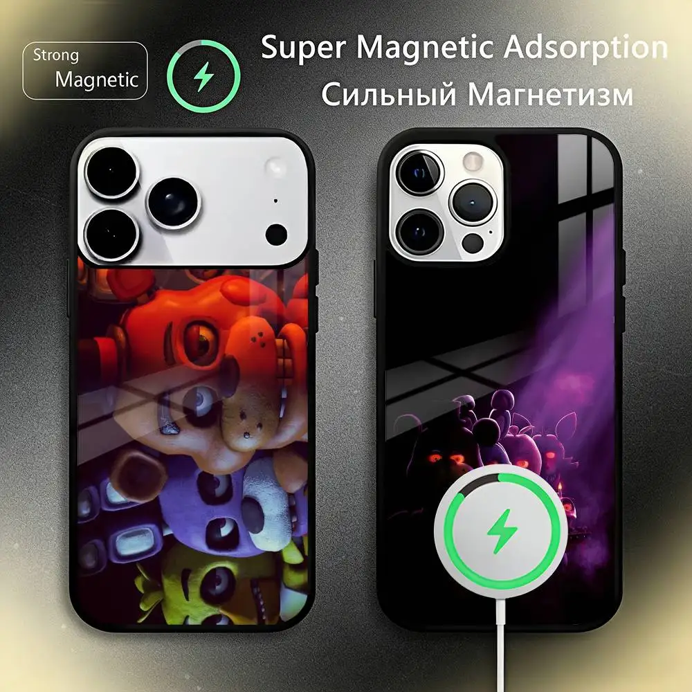 

Чехол для телефона Five Nights At Freddy's (FNAF) для iPhone 17, 16, 15, 14, 13, 12, 11 Plus, Pro Max, с новой магнитной беспроводной зарядкой