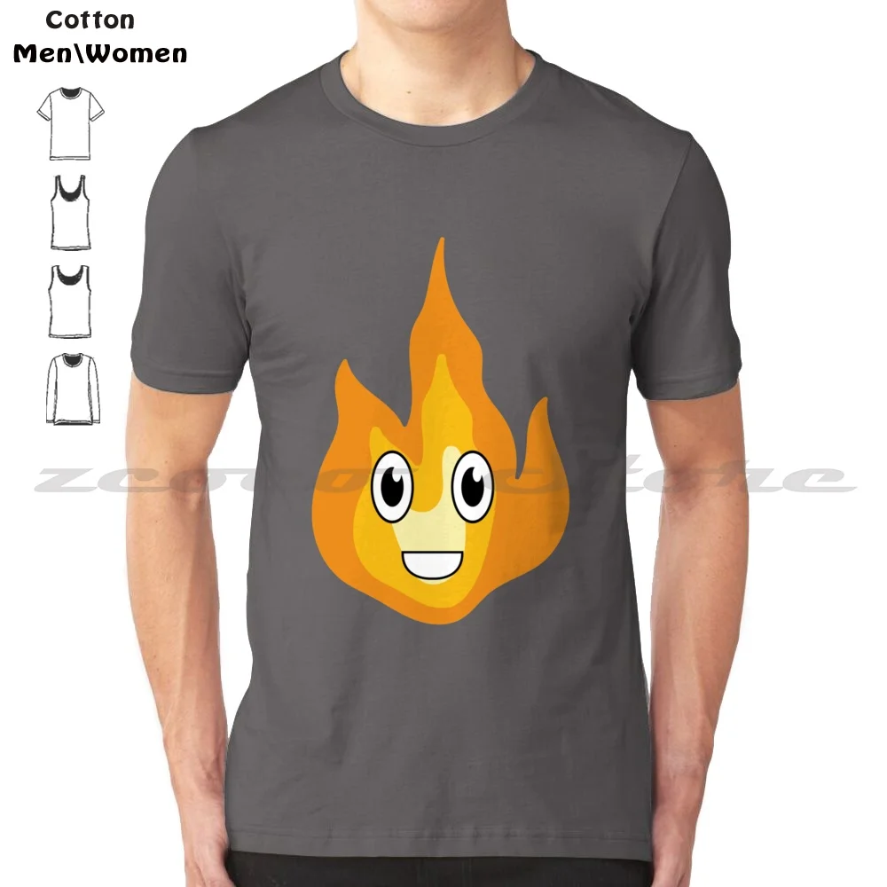 Fire Calcifer Painting Tshirt For A Demonic 100% Cotton Men And Women Soft Fashion T-Shirt Calcifer Calcifer Calcifer Fire