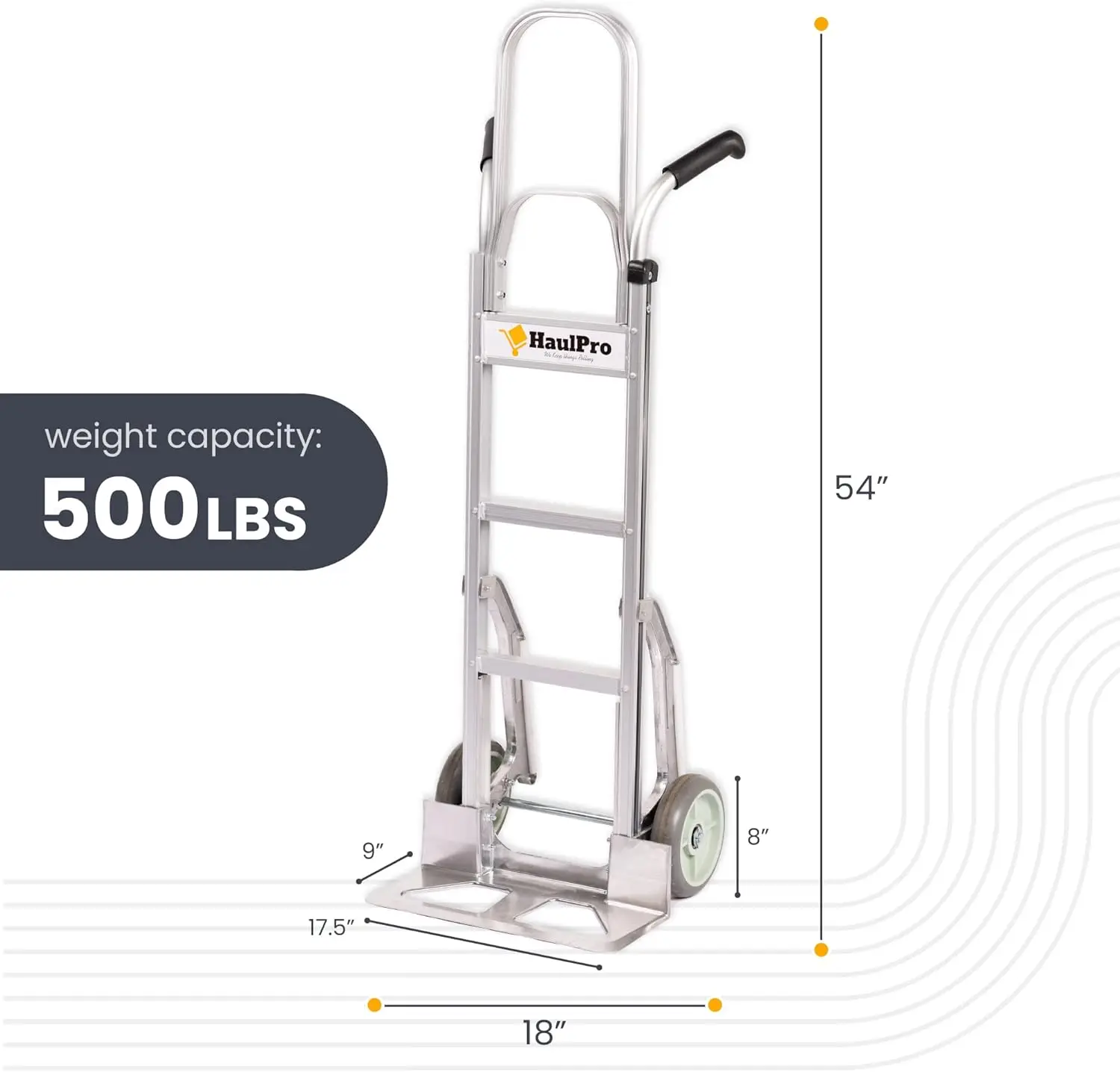 Dual Handle Heavy Duty Hand Truck - Lightweight Aluminum 2 wheel Stair Climbing Dolly Cart-500 Pound Capacity-8