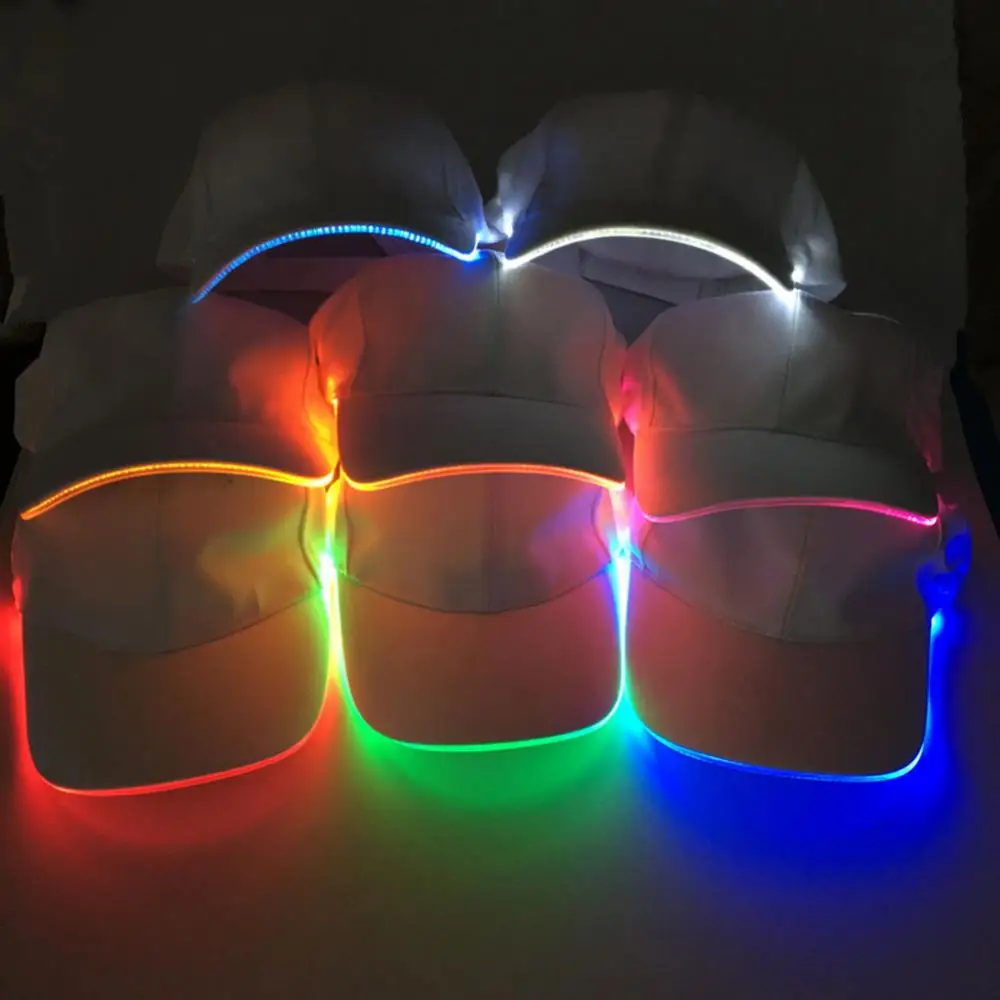 LED Up Baseball Caps Hip Hop Luminous Hat Christmas Party Peaked Cap Glowing Hat Might Club Bar Party Sport Women Men Visors