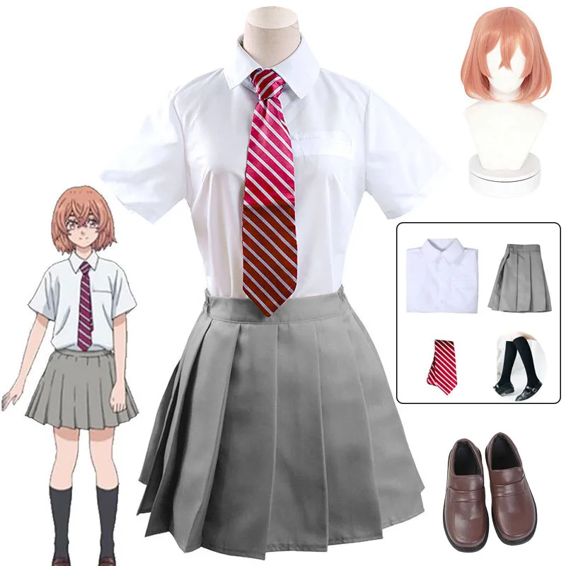 Tachibana Hinata Cosplay Costume Wig Shoes Women JK School Uniform Outfits Suit Halloween Anime Clothes