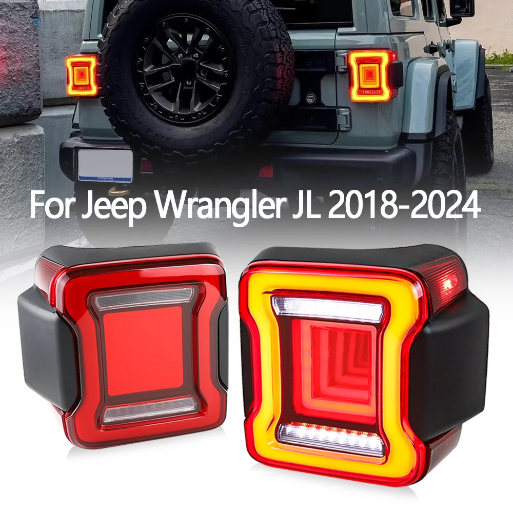 LED Rear Tail Lights for Jeep Wrangler JL 2018-2024 Reverse Brake Running Lights Turn Signal Lamp